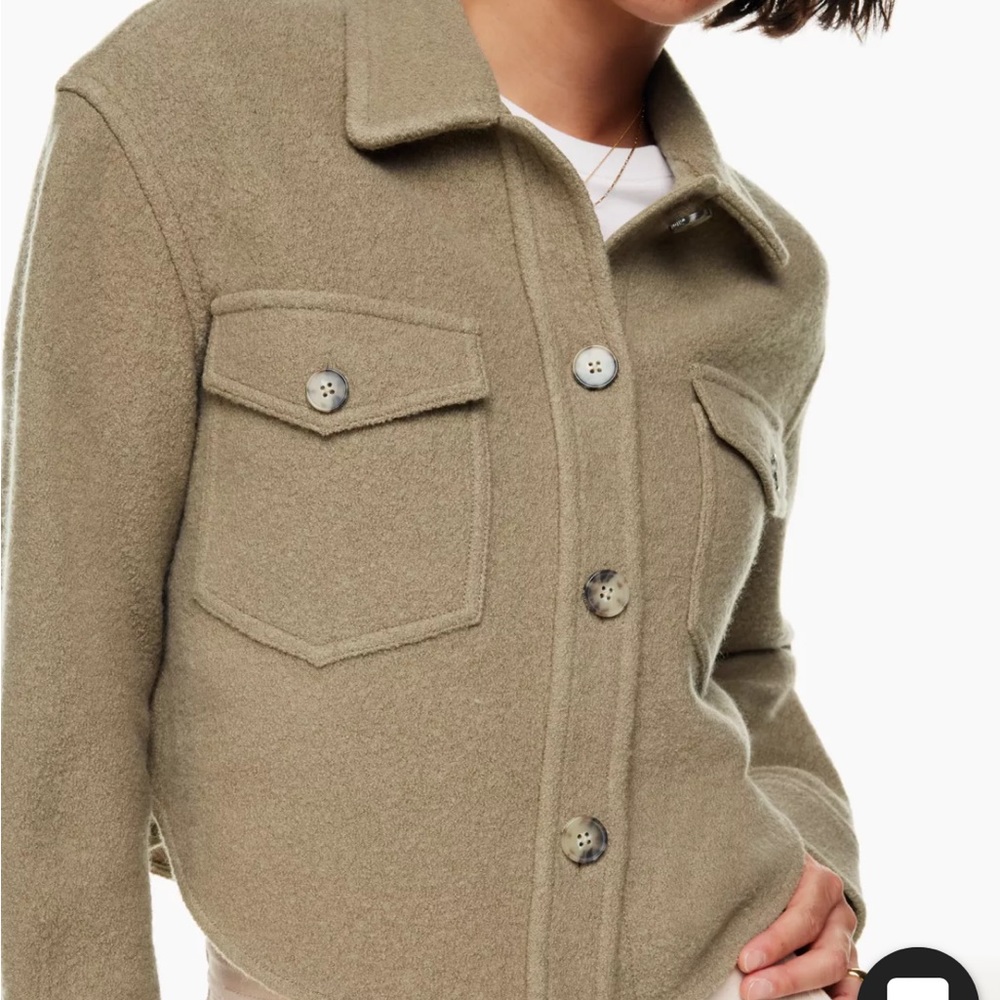 Aritzia Olive Green Cropped Wool Blend Jacket - Picture 6 of 14